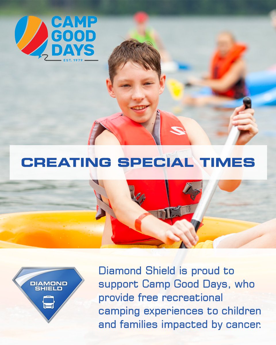 diamondshieldco's tweet photo. Camp Good Days &amp; Special Times provides camping programs as well as year-round recreational and support activities for children and families affected by cancer. Donate Here: https://t.co/MmiTjxK7xQ

#campgooddays https://t.co/qdNZdAi4LC