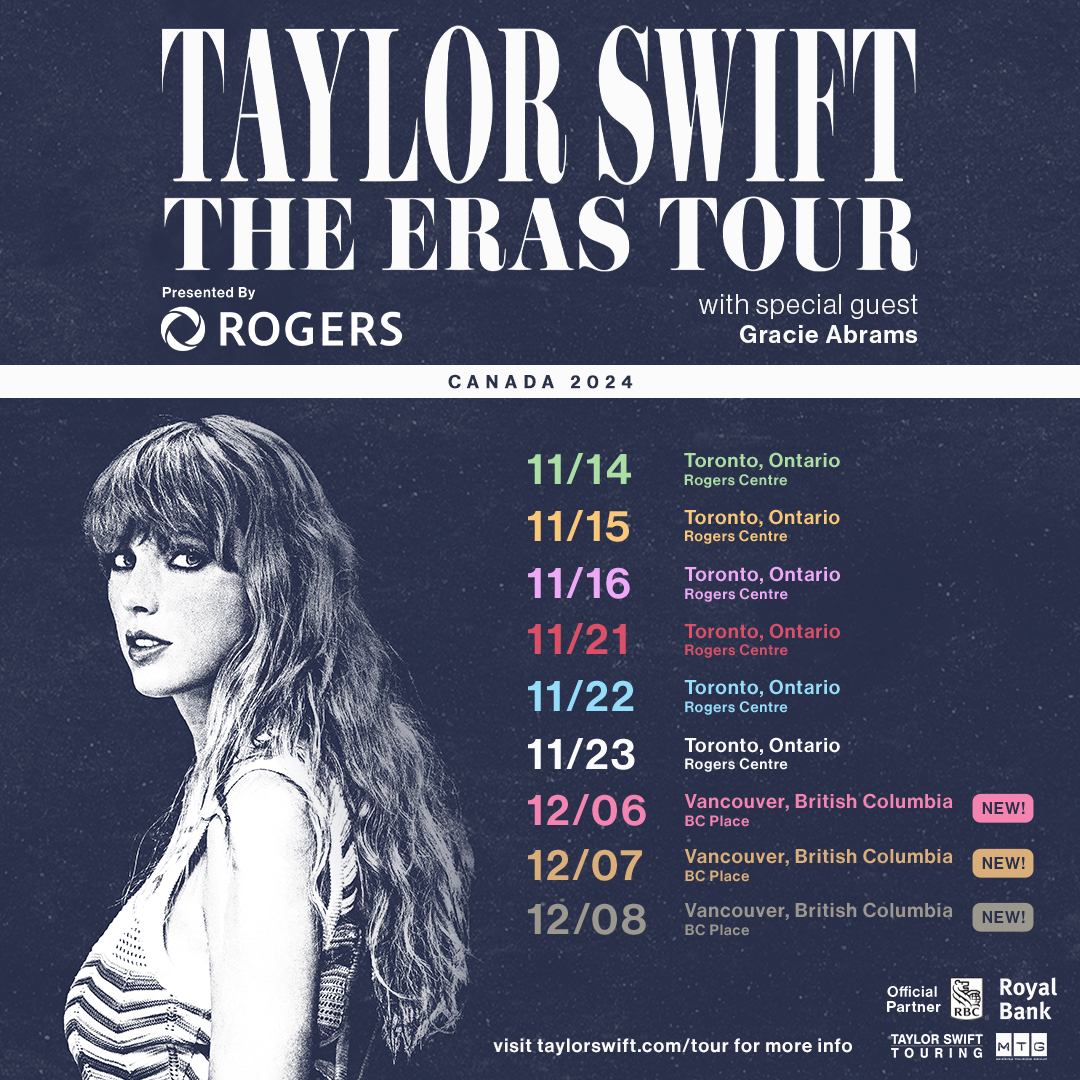 taylornation13's tweet photo. Is it over now? As if. 💁‍♀️ Three more shows were just added to the Canadian leg of #TSTheErasTour presented by @Rogers with special guest @gracieabrams! 🤩🇨🇦

Verified Fan registration begins now! Visit https://t.co/nl2zos9iR5 for more info. https://t.co/GRQ9FluMzj