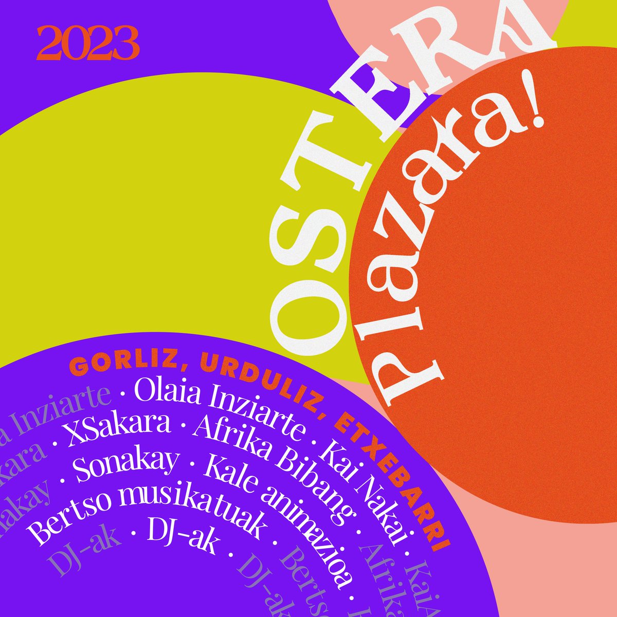 📢 Azaroan eta abenduan, bagoaz PLAZARA!

🎸Musika, bertso-saio musikatua, kale animazioa, dantza, DJak…🎶

ℹ️ INFO + topagunea.eus/ostera2023/#os…

#ostera2023