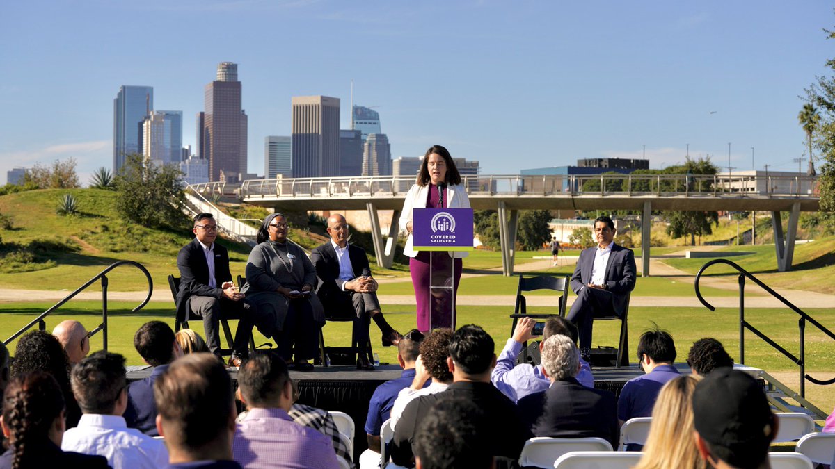 Cal_HHS's tweet photo. CalHHS Secretary Dr. Mark Ghaly joined @CoveredCA Executive Director Jessica Altman and Assemblymember @MSantiagoAD54 in Los Angeles yesterday for the launch of the 2024 #OpenEnrollment campaign. #ACA https://t.co/ovZNSWE503