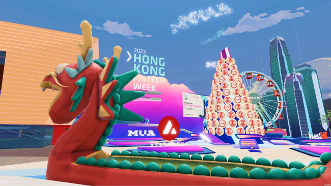avax's tweet photo. Avalanche is powering the metaverse experience at @HongKongFinTech for 30k attendees!

The @alibaba_cloud Cloudverse metaverse was created for governmental entity InvestHK, reflecting a unique blend of Hong Kong's culture, landmarks, and innovation.

Attendees can traverse the HKFTW 2023 metaverse with experiences that include:

🐉 Dragon Boat race through Victoria Harbour
🥪 Treasure Hunt for iconic sandwich eateries in Hong Kong
🔊 Forbidden City Broadcast Hall to listen to onsite speakers at HKFTW
🌃 Skyline Ferris Wheel to ride through the digitized city skyline
🥇 Bun Scramble multiplayer competition
📝 NPC Quiz to engage in fintech discussions and quizzes with AI-NPCs
🎆 Virtual firework display

The digital Hong Kong-centric world was carefully crafted by @MUA_MUADAO ✨