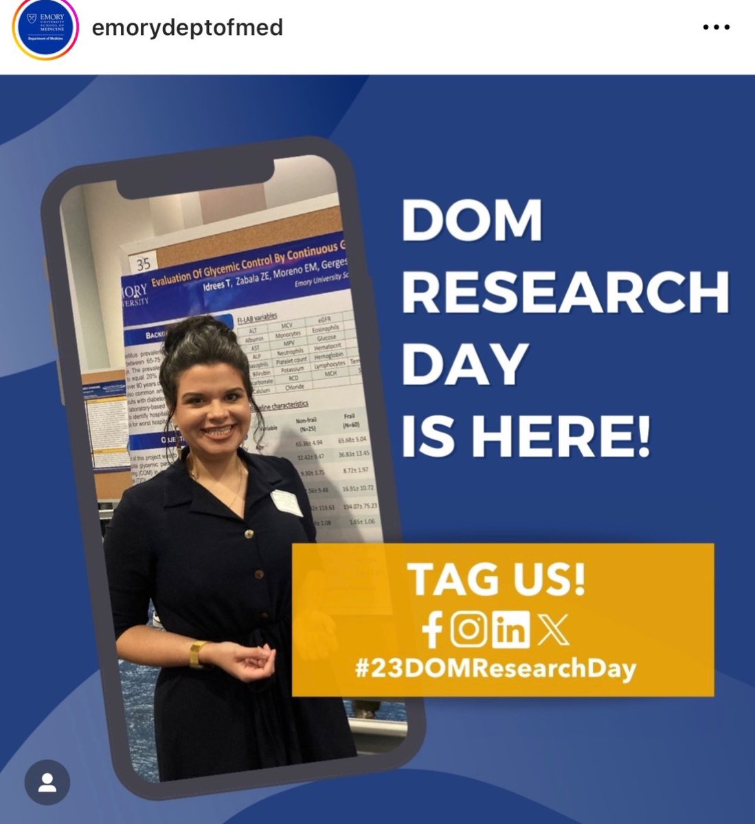 Research goes beyond paper; it's about better patient outcomes. 📊🏥 #MedTwitter #Match2024 @EmoryRollins @EmoryMedicine @EmoryDeptofMed @AmericaDoctors #23DOMResearchDay