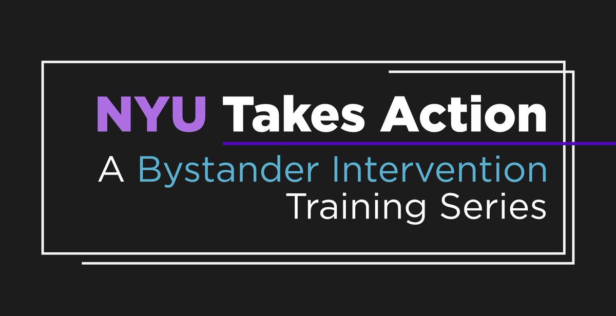 NYU Takes Action: A Bystander Intervention Training Series is a pilot initiative that aims to equip our community with a variety of approaches for responding to harassment and violence.

🔗RSVP: nyu.edu/life/global-in…