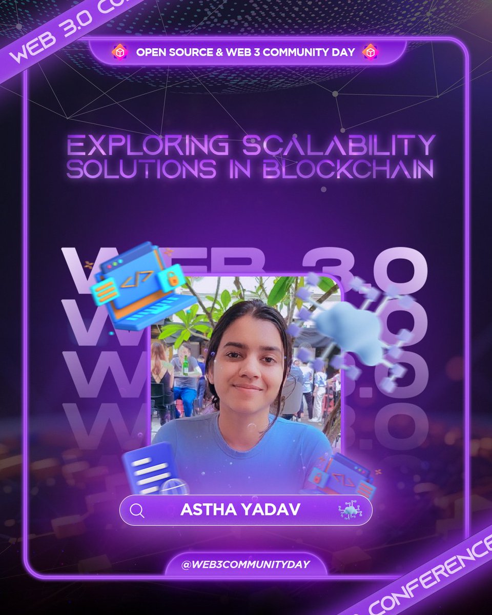 Web3communitday's tweet photo. Meet Astha Yadav at Open Source and Web 3 Community Day!
She is a visionary Senior Blockchain Developer and AVP at OCBC Bank. With a wealth of experience in blockchain technology, Astha is a true expert in the field. https://t.co/PA0RGb4g5k