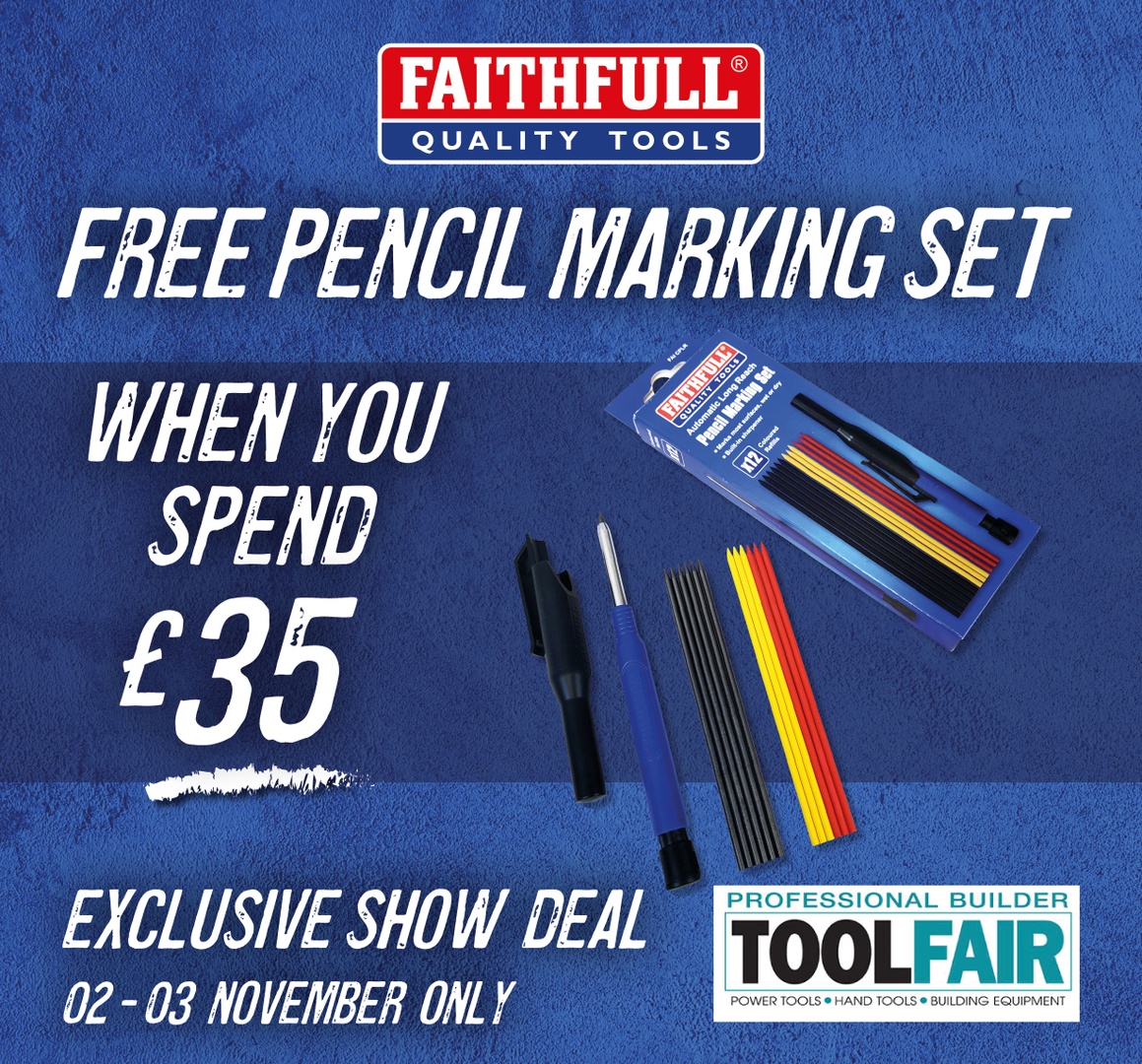 Faithfull_Tools's tweet photo. We're at Stand C10 at @Toolfair_PBLive 💪
Get yourselves down to our stand early to check out our new products and bag some special event freebies (limited availability).
#Toolfair #ProBuilderLive #Surrey #sandownpark #toolfair2023 https://t.co/MXr8dtJhTx