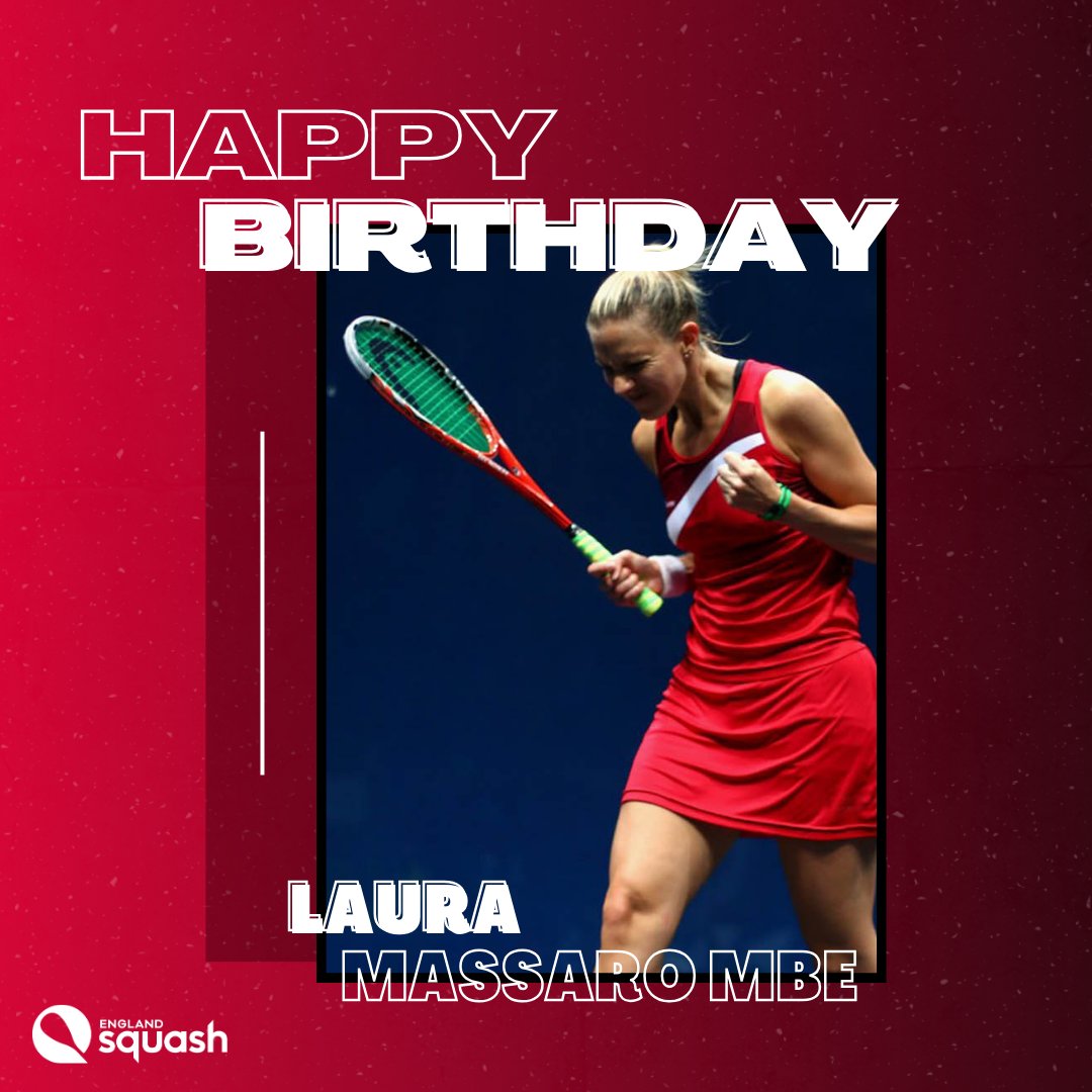 🏴 England Squash (@englandsquash) on Twitter photo Happy 40th Birthday to England legend and former world champion <a href="/ljmassaro/">Laura Massaro MBE</a> MBE! 🎉
Have a great day, Laura 🙌 Happy 40th Birthday to England legend and former world champion <a href="/ljmassaro/">Laura Massaro MBE</a> MBE! 🎉
Have a great day, Laura 🙌