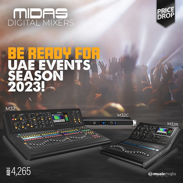 Experience Audio Excellence with #Midas M32, M32C & M32R  
We are happy to shed light on the stunning #MidasM32, M32C & #MidasM32R  – a trio of audio powerhouses that will change your live sound & studio creations.

Shop Here > zurl.co/QfmP

#MusicMajlis #MidasConsoles