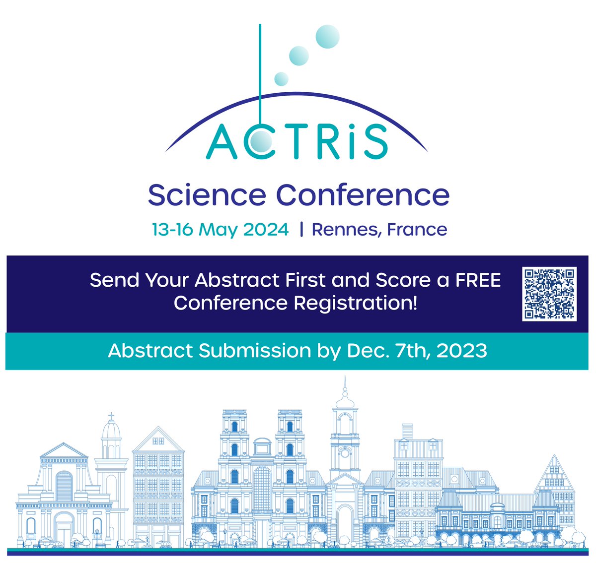 📢 #ACTRIS Science Conference 2024 Call for abstract submission! 🔭 🏆 First abstracts = Free registration! 📅Submission deadline: 7.12.2023 📍 Rennes, France 🇫🇷 🔗Learn more: actris.eu/news-events/ev…