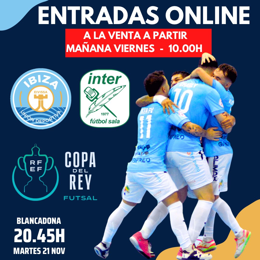 𝘾𝙊𝙋𝘼 𝘿𝙀𝙇 𝙍𝙀𝙔

𝗨𝗗 𝗜𝗕𝗜𝗭𝗔 𝗚𝗔𝗦𝗜𝗙𝗥𝗘𝗗 🆚 𝗠𝗢𝗩𝗜𝗦𝗧𝗔𝗥 𝗜𝗡𝗧𝗘𝗥

𝗘𝗡𝗧𝗥𝗔𝗗𝗔𝗦 𝗠𝗔𝗡̃𝗔𝗡𝗔 𝗔 𝗟𝗔 𝗩𝗘𝗡𝗧𝗔 𝗢𝗡𝗟𝗜𝗡𝗘
A partir de las 10.00h

🎟️  ENTRADA GENERAL: 7€
🪪  SOCIOS HONOR: Entrada Libre
👦🏻  NIÑOS HASTA 12 años: Gratis
🌎  RESTO: 7€