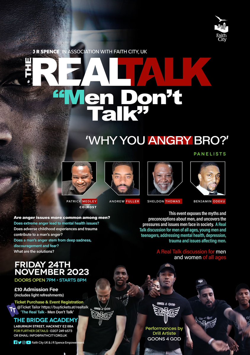 JuniorSpenceUK's tweet photo. Why You Angry Bro? Join us for The Real Talk - Men Don't Talk, get your tickets now!!! Please Share

https://t.co/Vm5DPpDepi https://t.co/Y0oMtVNjOU