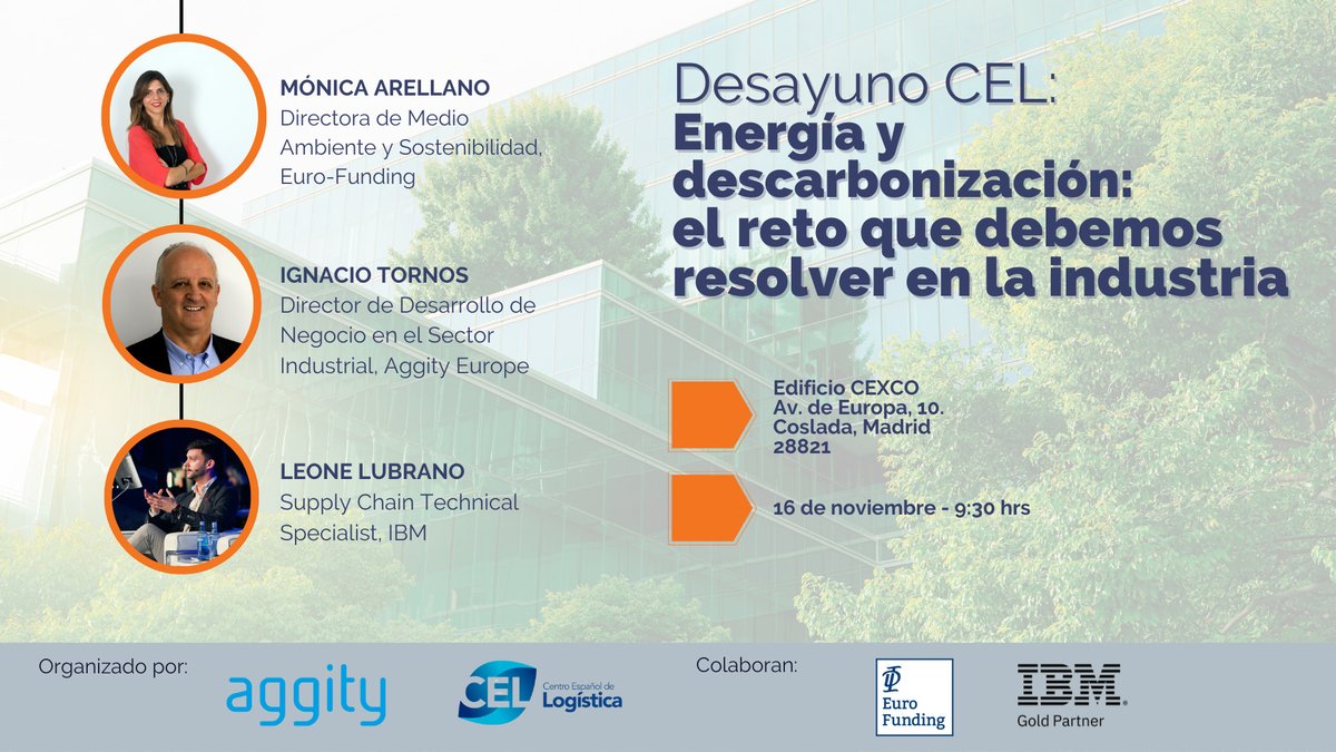 ℹ #CEXCO @CELlogistica organiza en el Centro Municipal de Excelencia Empresarial de #Coslada 📍un nuevo #DesayunoCEL 🏷️Energía y descarbonización: el reto que debemos resolver en la industria 🗓️16/11 ⏰9h30 a 12h ✍️Detalles e inscripción↙️ cel-logistica.org/encuentros-pro…