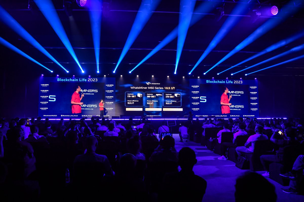 Whatsminer_MBT's tweet image. We&apos;re glad that the #WhatsMinerM60 series launch event went so well! There are many memorable moments and thanks for the support from @BlLife_Forum the organizer of #BlockchainLife2023