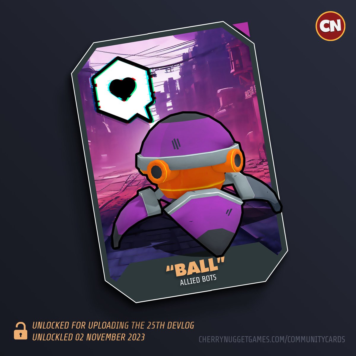 CherryNuggetGms's tweet photo. We have done it Nuggets! A New Community Card has just been unlocked! If you would like to know who "Ball" is and what his relation is to Carley go to https://t.co/UBVjC0PPOT and check it out! 

#Wrenched #MadeWithUnity #Wishlist #IndieDev #GameDev https://t.co/FrREbCBXGv