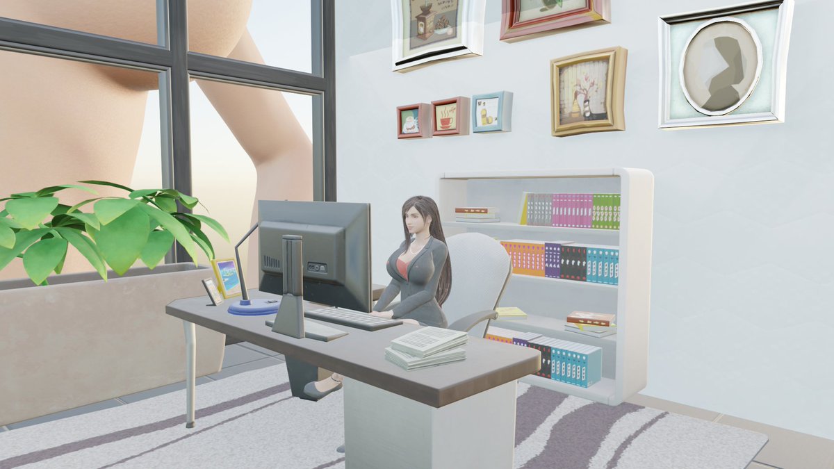 SanChriso's tweet photo. Tifa is having an ordinary office day... Or is she?

#Giantess #SizeTwitter #Tifa #Evie https://t.co/q2NY8QErKW