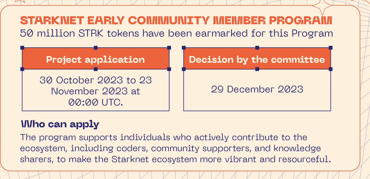 Starknet Early Community Member Program (ECMP)🔥 📷Reward: 50M $STRK 📷 he-early-community-member-program/102092… #StarkNet