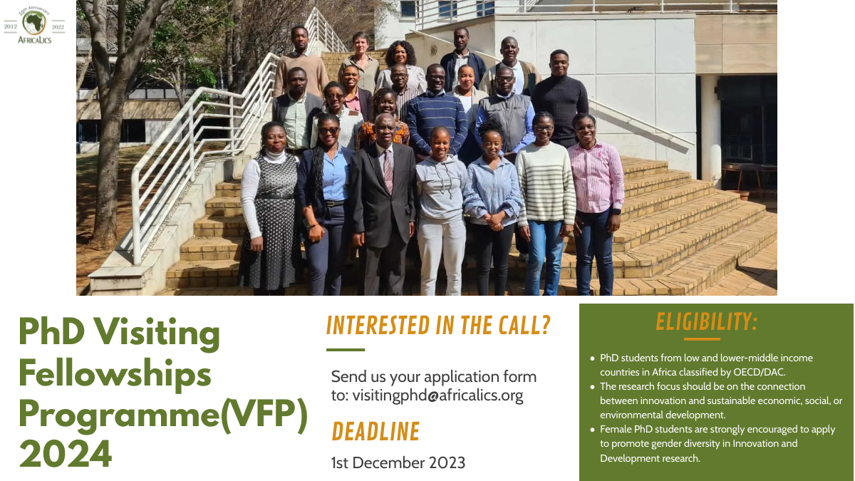 AfricaLics's tweet photo. Exciting opportunity for African PhD students! Are you passionate about #InnovationAndDevelopment?
Join the AfricaLics Visiting Fellowship Programme and Scholarships! 📚 Learn more: https://t.co/LmHYpC0RVD

#AfricaLics #PhDOpportunity #SidaSupport https://t.co/PFUxeVf8sM