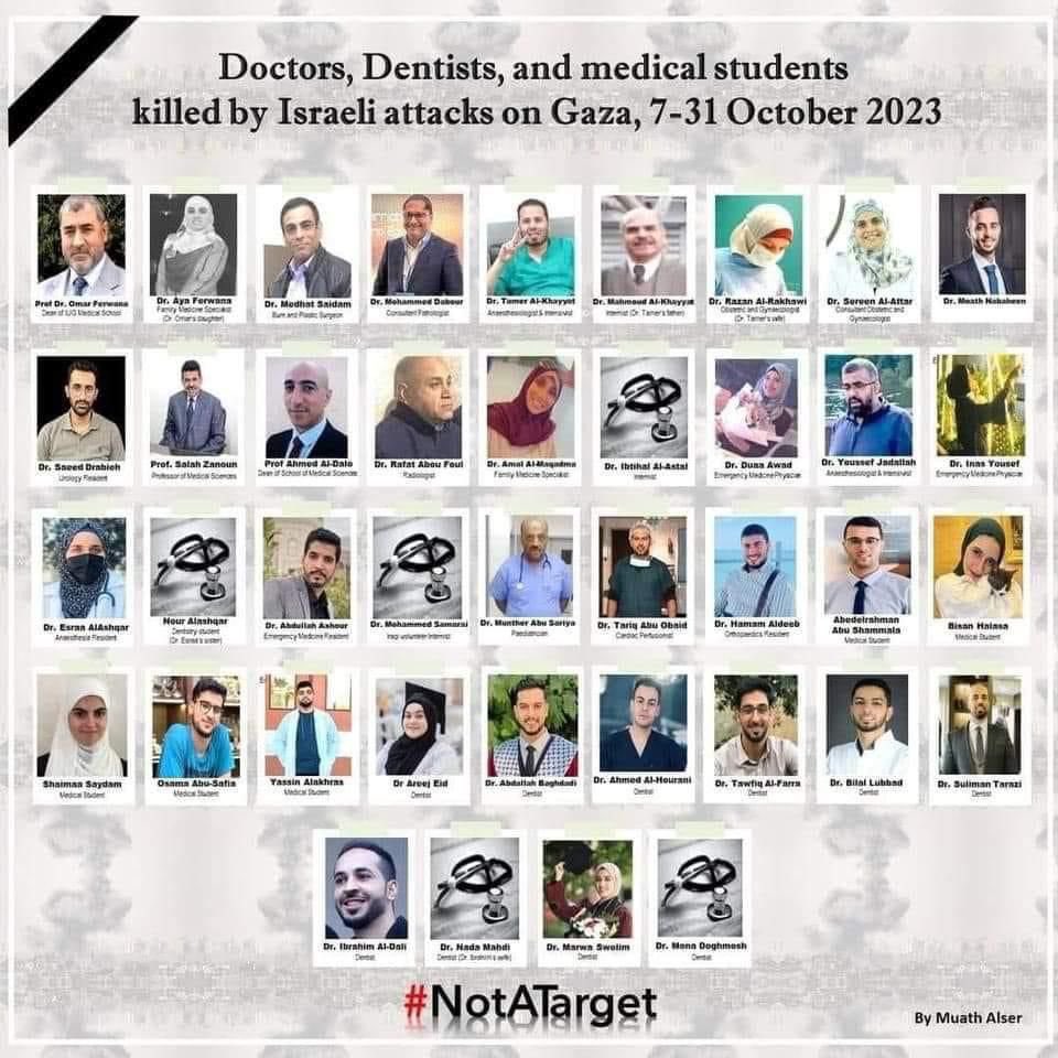 Update: 40 Palestinian health workers killed since the beginning of the lsraeli aggression on Gaza Strip.