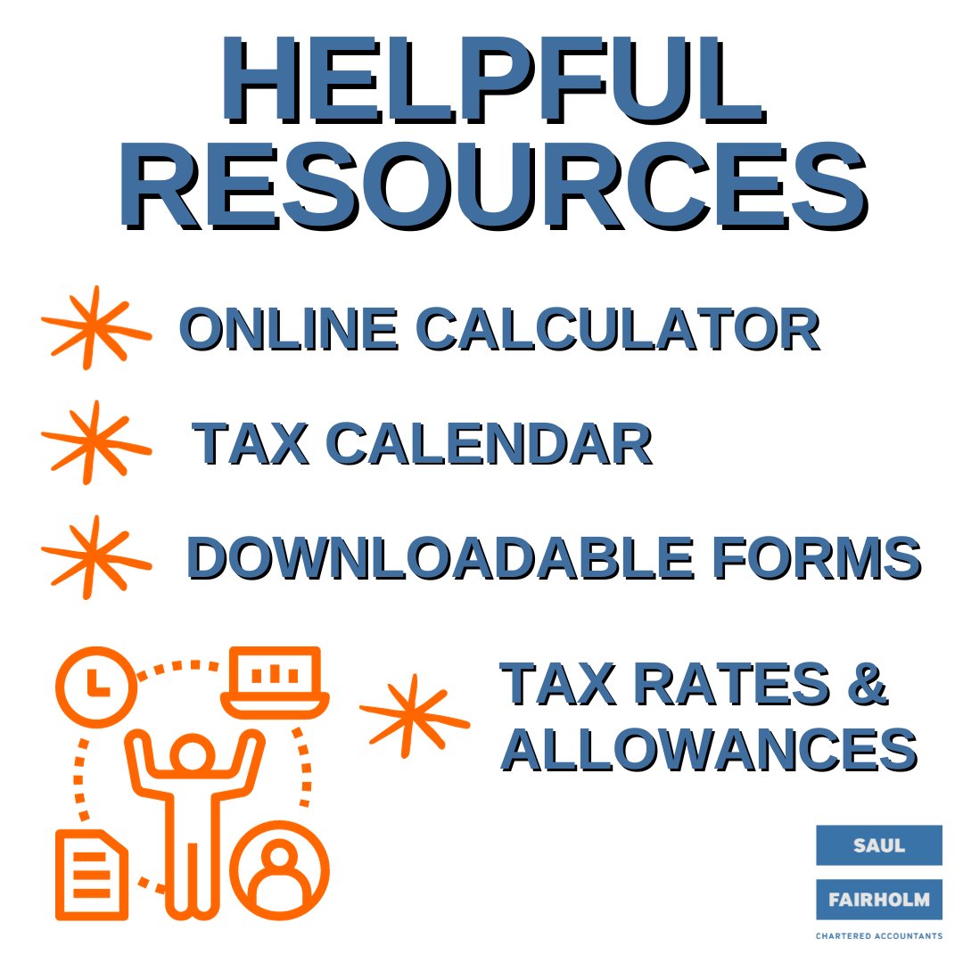 Did you know we have a very helpful recourses page on our website?

It includes tax calculators, tax rates and deadlines, essential business factsheets, the latest news and more.

Check it out here: saulfairholm.co.uk/resources?op=%…