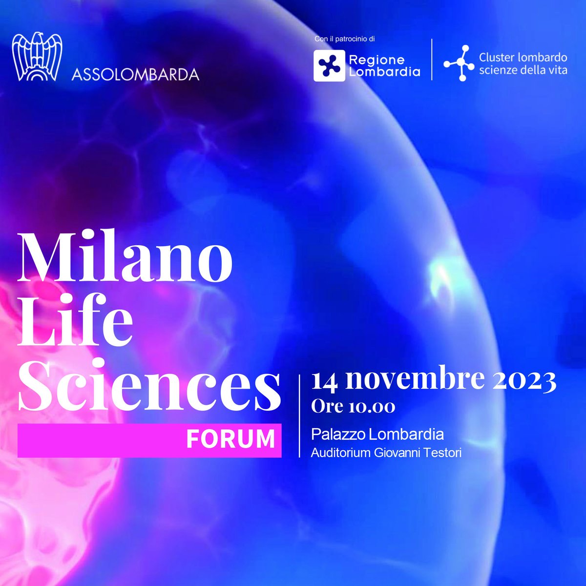 Il ruolo della ricerca, lo sviluppo di un ecosistema innovativo e l'analisi del Sistema Salute al centro della sesta edizione del #MilanoLifeScienceForum, l'evento di #Assolombarda che quest’anno si terrà il 14 novembre presso l’Auditorium Testori di Palazzo Lombardia.

Un