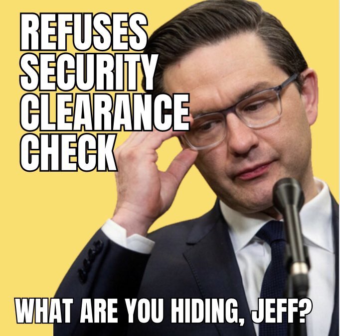 @PierrePoilievre Why won’t you undergo NSICOP security clearance? What are you hiding? It is your lies and divisive, hate filled rhetoric that is dividing Canadians. You are not fit to be PM. #NobodyLikesPierrePoilievre #WhatIsPierrePoilievreHiding #IStandWithTrudeau