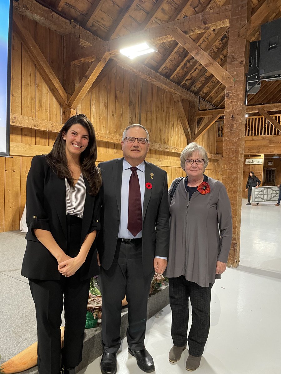 Thank you to the Halton Federation of Agriculture for their invitation to their annual dinner last night at Country Heritage Park to hear Kathryn Bakos  presentation on climate adaptation.  She and Mayor Ann Lawlor of Halton Hills join me in this photo.