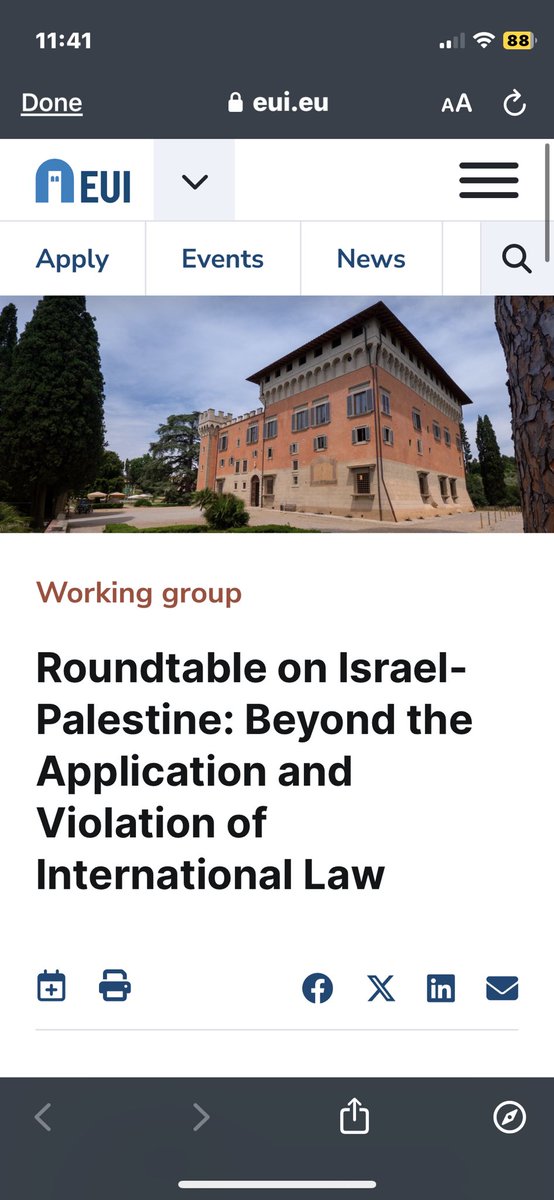 Please join us for a critical roundtable discussion on Israel-Palestine next week: *07/11/23 at 13h* online and in person @eui_law - open to all! I am grateful to the @EUIResUnion for its statement below, and call on @EUI_EU to make its own! Register: eui.eu/events?id=5644…