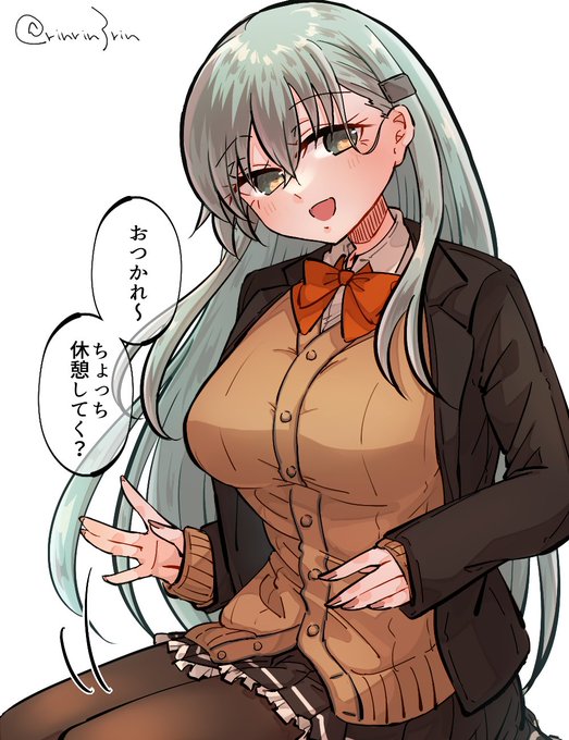 艦これらくがき。鈴谷でタイツの日!