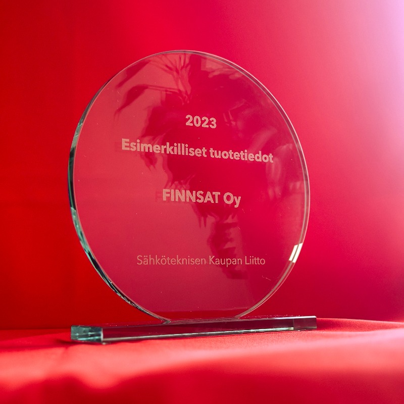 Finnsat Oy voitti Esimerkilliset Tuotetiedot 2023 -palkinnon! Sähköteknisten tuotteiden maahantuontiin ja markkinointiin erikoistunut yhtiö palkittiin tänä vuonna erityisen ansioituneena tuotetietojensa laadun kehittäjänä. Onneksi olkoon! 🏆