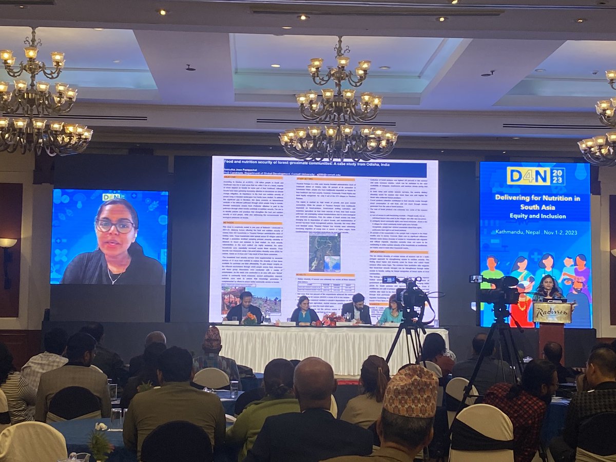 PMenonIFPRI's tweet photo. @CGIAR @IFPRI @OneCGIAR_TAFSSA Fascinating research in the 3rd session today that centered the importance of place in affecting nutrition outcomes.  Temperature changes, urbanisation, loss of pollinators, remoteness and loss of access to forests - all play out to affect diets &amp; nutrition outcomes.  #D4N2023 https://t.co/jSyVU569Bw