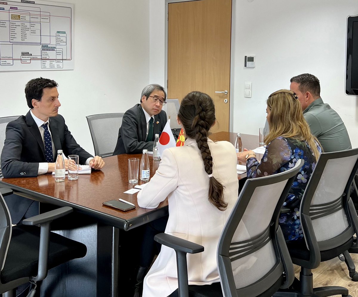 drita_abdiu's tweet photo. 🇯🇵 Grateful for Japan's support since 🇲🇰independence! Met Ambassador Otsuka Kazuya to thank for ongoing aid in health, education, and municipal development ➡️ approximately €422M from Japanese taxpayers. Also, yearly €500K through Small Grants Program. 🙏🇯🇵 #JapanSupport https://t.co/NLYwABeqEi
