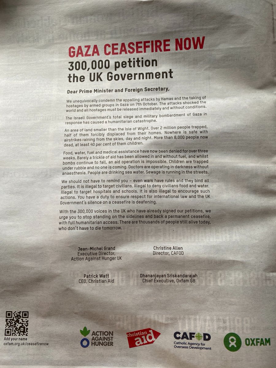 300,000 people have signed our joint petition for a ceasefire in #Gaza alongside <a href="/CAFOD/">CAFOD</a> <a href="/christian_aid/">Christian Aid</a>  and <a href="/AAH_UK/">Action Against Hunger UK</a> 

In <a href="/thetimes/">The Times and The Sunday Times</a> today