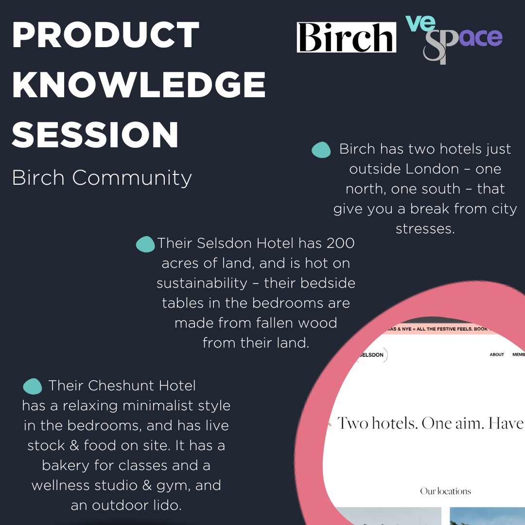 In our latest product knowledge session, the team from <a href="/birchcommunity/">ronald banks</a> spoke to us about their hotels. Thanks for chatting with us! ⭐

#veSpace #ProductKnowledge #BirchCommunity #UKVenues #Hotels #EventSpaces #EventProfs