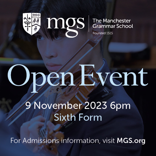 JLifeMagazine's tweet image. 1 week until the next Open Event held at the Manchester Grammar School @mgs_1515

Sixth Form Open Evening takes place on Thursday 9 November 6:00pm – 8:00pm (registration required).

Visit mgs.org to book your place and for more information!

#openevening2023