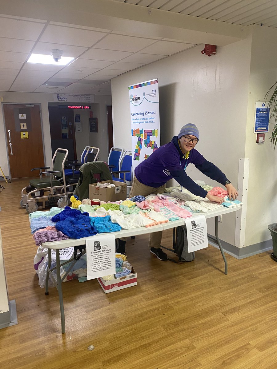 Bay Hospitals Charity (@bayhospitals) on Twitter photo Come and say hello to Leo in the foyer at FGH today as he sells knitted baby items. There are lots of beautiful pieces to choose from.
Leo is our lovely <a href="/dfn_FGH/">DFN Project SEARCH Furness General</a> volunteer and he is doing a great job 👏 Come and say hello to Leo in the foyer at FGH today as he sells knitted baby items. There are lots of beautiful pieces to choose from.
Leo is our lovely <a href="/dfn_FGH/">DFN Project SEARCH Furness General</a> volunteer and he is doing a great job 👏