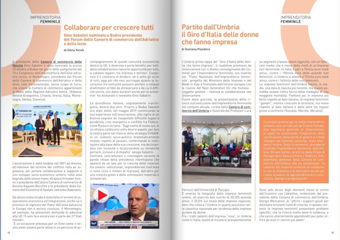 Disponibile il nuovo numero di  #UnioncamereEconomiaImprese, il #magazine delle #cameredicommercio. A pag 12 l'articolo dedicato alla recente rielezione del Presidente Gino Sabatini alla guida del Forum AIC.
👉 bit.ly/40hJgrG