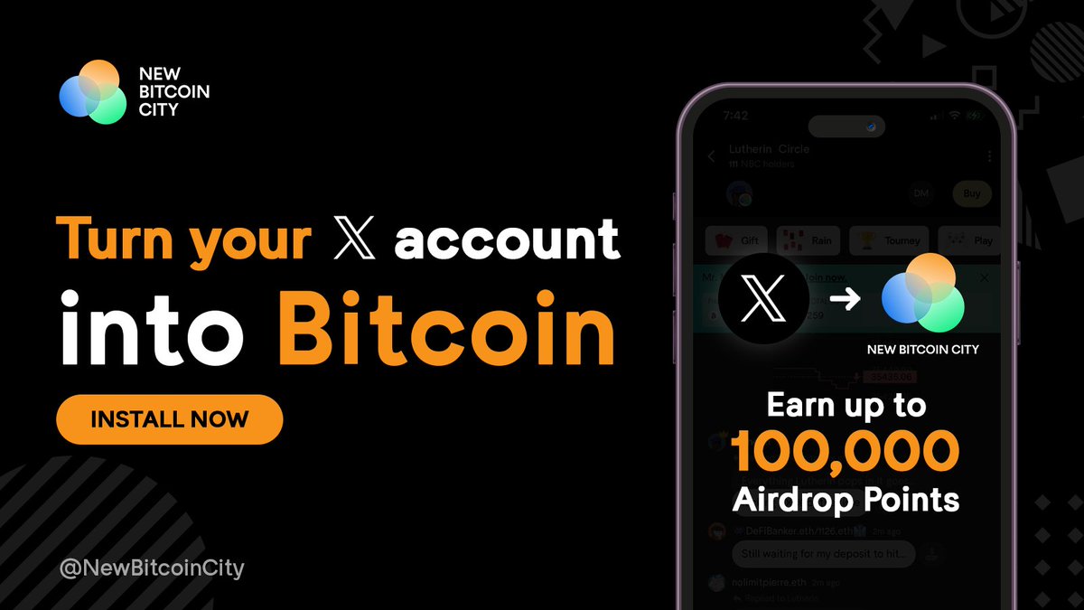 You don't get paid enough for your content on <a href="/X/">X</a>?

<a href="/NewBitcoinCity/">New Bitcoin City</a> tackles the social app monetization with

🟧 8% creator royalties
🟧 Fun games &amp; giveaway tools to engage with followers
🟧 Private rooms to share exclusive content

X accounts can get up to 100,000 airdrop pts