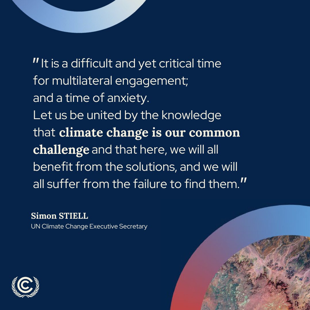 UNFCCC's tweet image. The window to limit global warming to 1.5C is closing fast.

At #preCOP earlier this week - a preparatory meeting ahead of #COP28 - UN Climate Change Executive Secretary @simonstiell stressed that we are at a critical time for tackling climate change as a 🌍 global community.