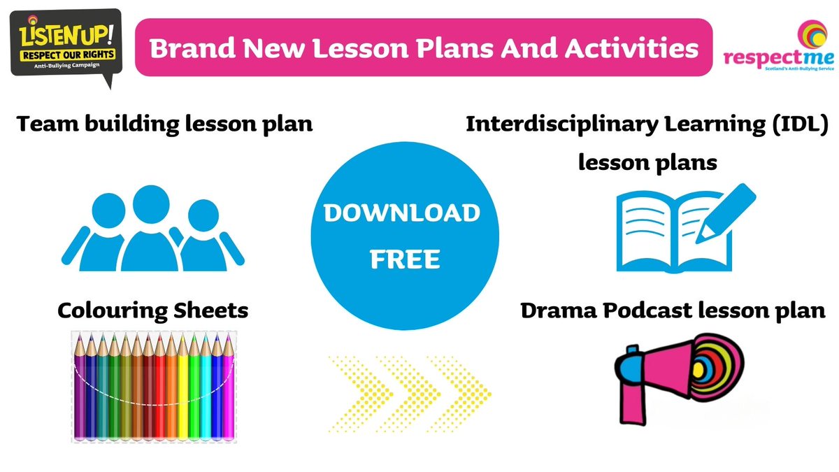 Our brand new #AntiBullyingWeek lesson plans and activities for 2023 are available on our Campaign Hub.  🖍️

Head to ➡️ respectme.org.uk/listenup to download.

Make sure to share how you've used the resources, using #AntiBullyingWeek and #ImListening so we can see them.