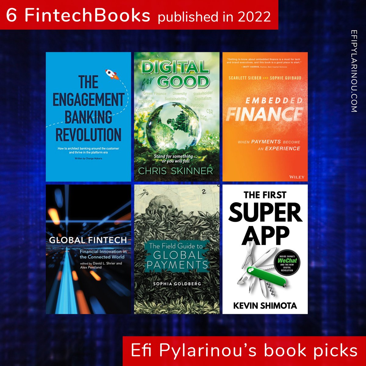 efipm's tweet photo. Bedside reading 🛌 —  ⑥ #Fintech Books published in 2022. 

 #BedsideReading #FintechBooks #FinanceReads #BookLovers #ReadingList #tech #business #finance #financial https://t.co/6yJMwqT0Jw
