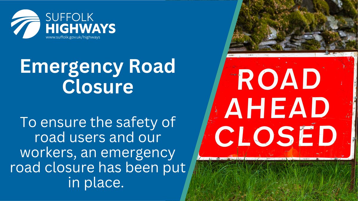Suff_highways's tweet photo. There are a number of emergency road closures currently in place due to #StormCiaran at the following locations:
Coddenham Road, #NeedhamMarket
Stone Bridge Lane, #Stowupland
Rendle Lane, #Stowupland
Mouse Lane, #Rougham
Latest information here π https://t.co/48SpIiemfB https://t.co/ZnY2bPpLR2
