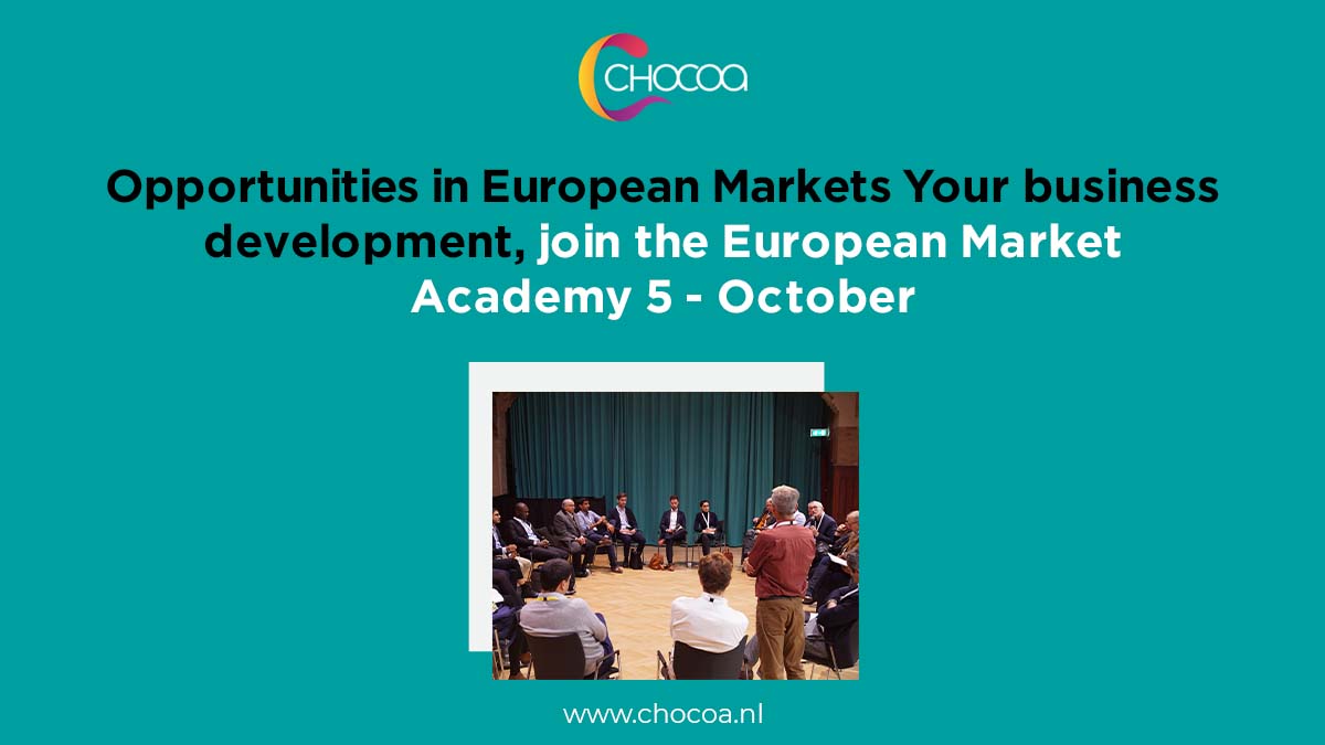 ⏰ Last call! Get ready for European Markets Academy second session on 9 November. Grab the last tickets at chocoa.nl 🚀🎟️

#chocolate #cocoa #cacao #networking #export #europe #chocoa2023 #sustainablefood #sustainability #conference