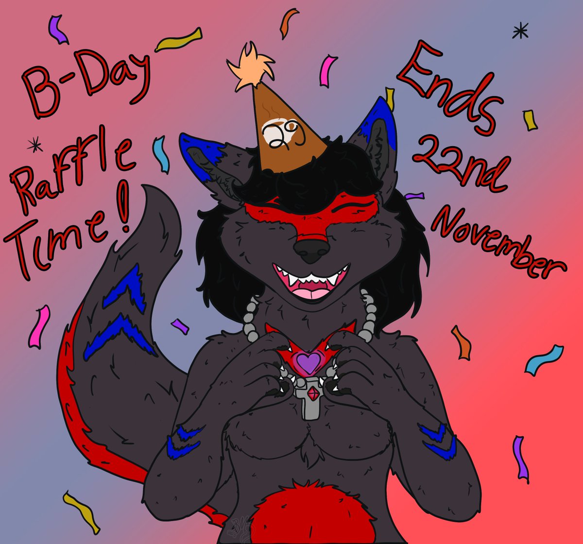 MiuRedMoon's tweet photo. ☕️Birthday Art Raffle!🎉

TO ENTER (must do all):
🎉Like Post
🎉Retweet
🎉Comment your favorite thing about November or Winter~

Ends: Nov 22nd (my birthday!) 

Winner will get a piece of art from a bust all the way to half body of their character~
#artraffle  #birthday #furryart https://t.co/bYbrgJBSVK