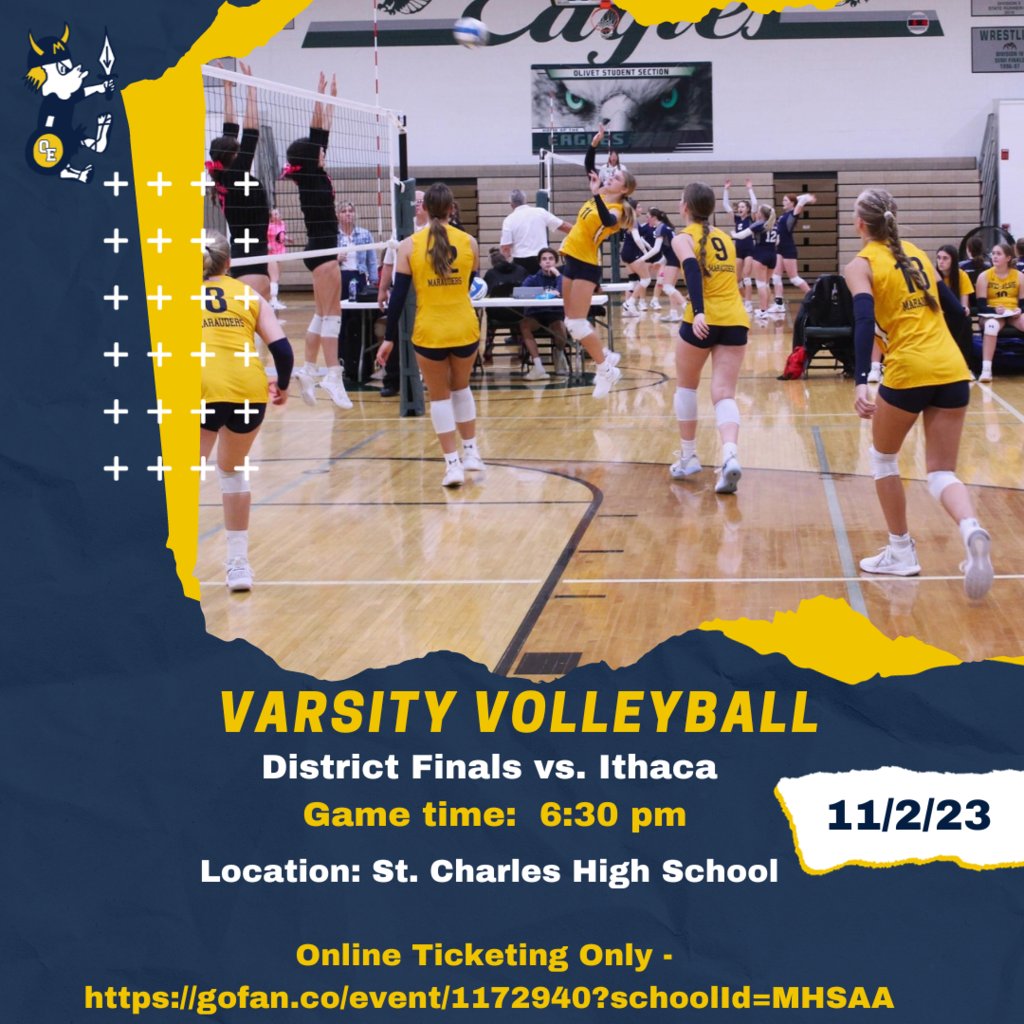 Congratulations to our Varsity Volleyball team on their win last night!  Good luck in the Finals tonight.  Go Marauders!