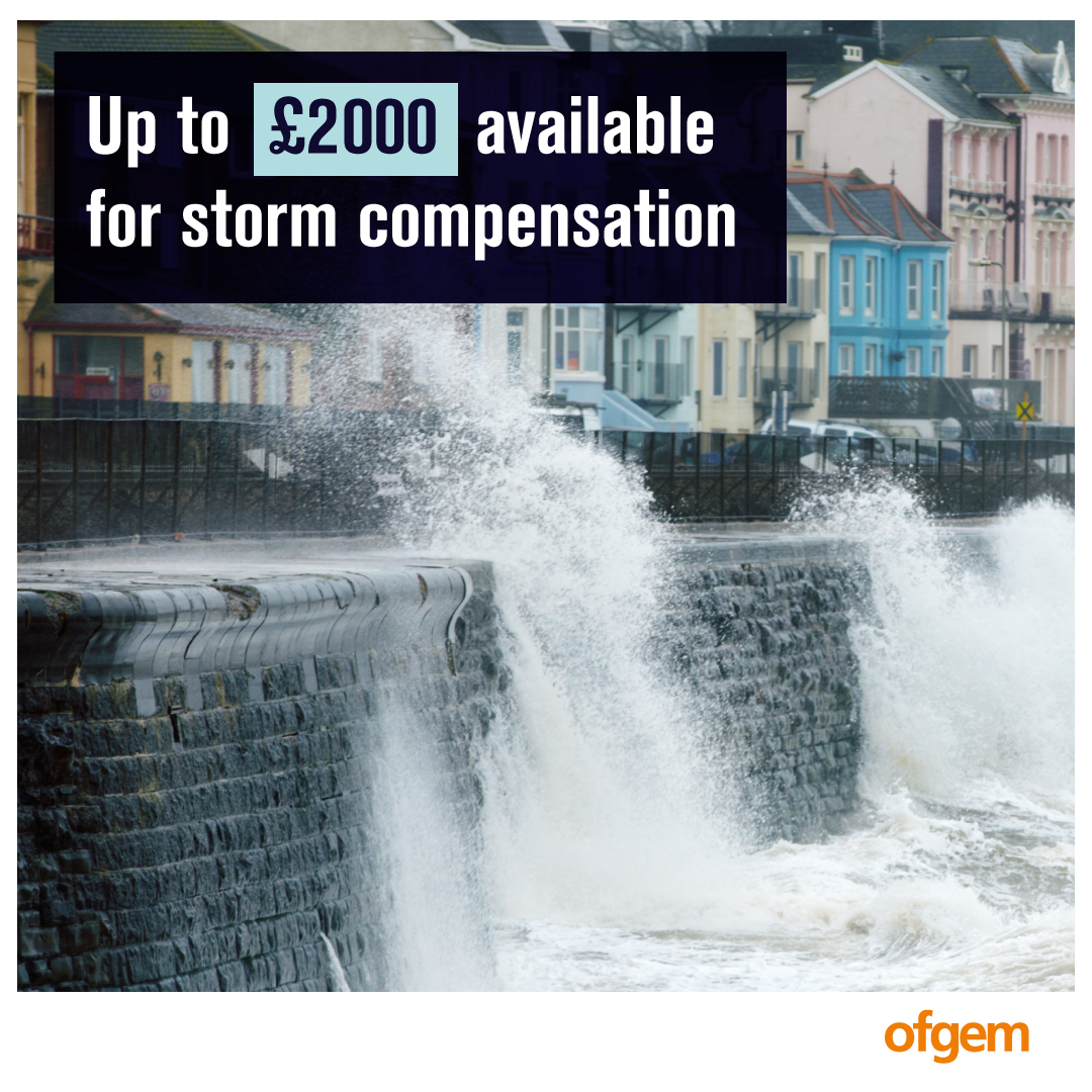 ⚠️ Has #StormCiaran interrupted your energy supply? You might be entitled to compensation from your supplier if your gas or electricity supply goes off. Find out if you could claim up to £2000 in compensation ➡️ ow.ly/Tg9Z50Q3ook #ConsumerAdvice #Energyaware