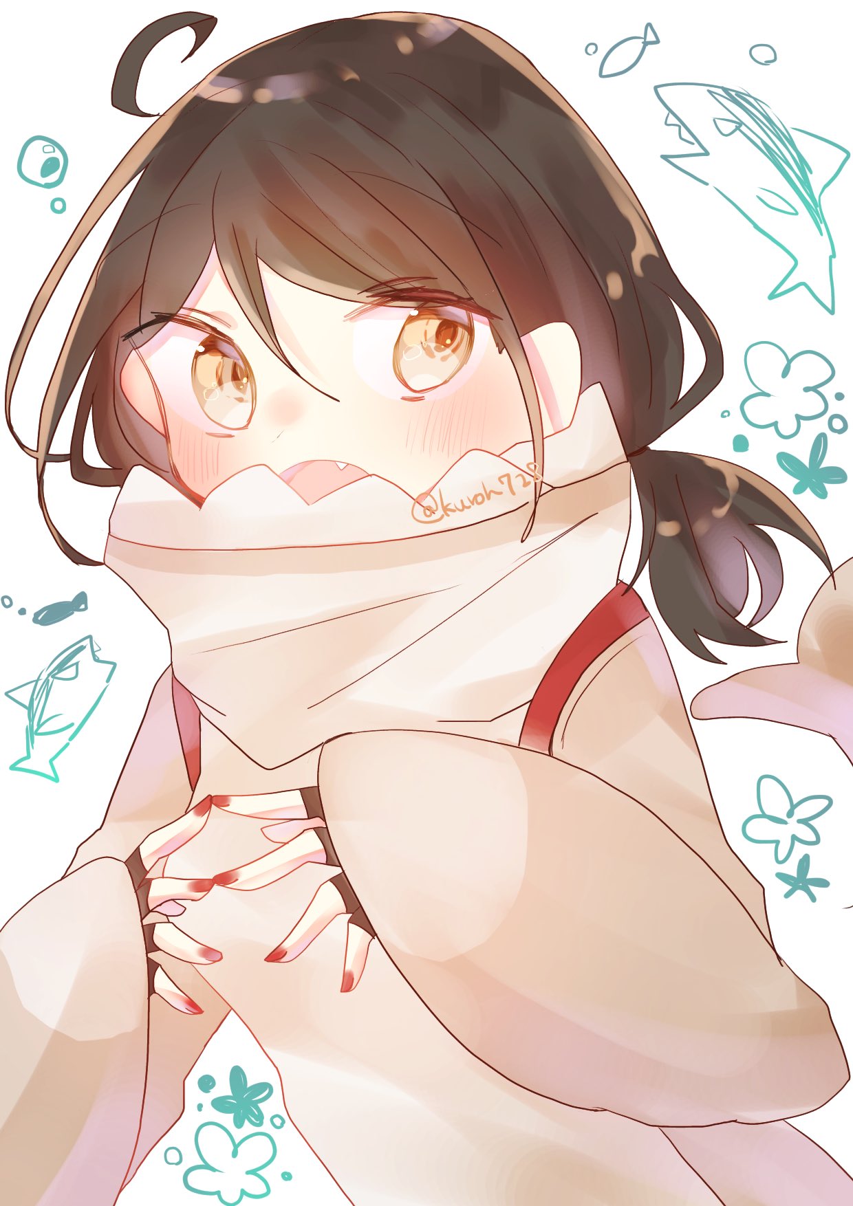 なっちぃ　手描きイラスト 堕姫ちゃん✧*｡ ┈┈┈┈┈┈┈ ❁ ❁ ❁ ┈┈┈┈┈┈┈┈ 普段