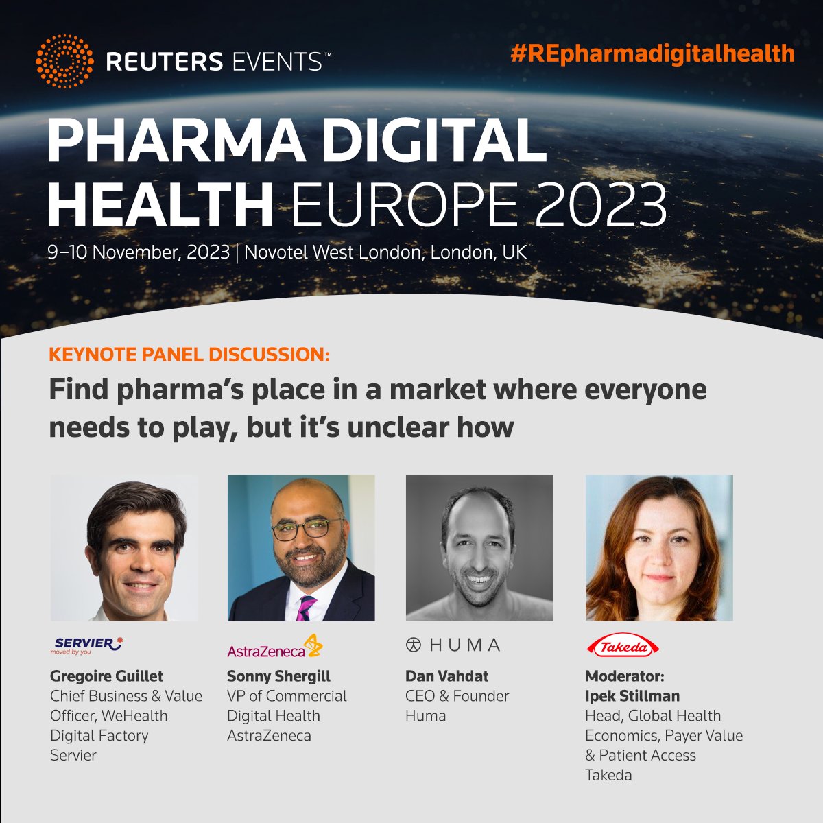 Huma (@humaforhealth) on Twitter photo Join our CEO & Founder <a href="/danvahdat/">Dan Vahdat</a> at Reuters Pharma Digital Health EU next week.
๐
Thursday 9 November
โฐ 10 - 10.40am
๐ Novotel West London
๐ hubs.la/Q0272Rl70 Join our CEO & Founder <a href="/danvahdat/">Dan Vahdat</a> at Reuters Pharma Digital Health EU next week.
๐
Thursday 9 November
โฐ 10 - 10.40am
๐ Novotel West London
๐ hubs.la/Q0272Rl70