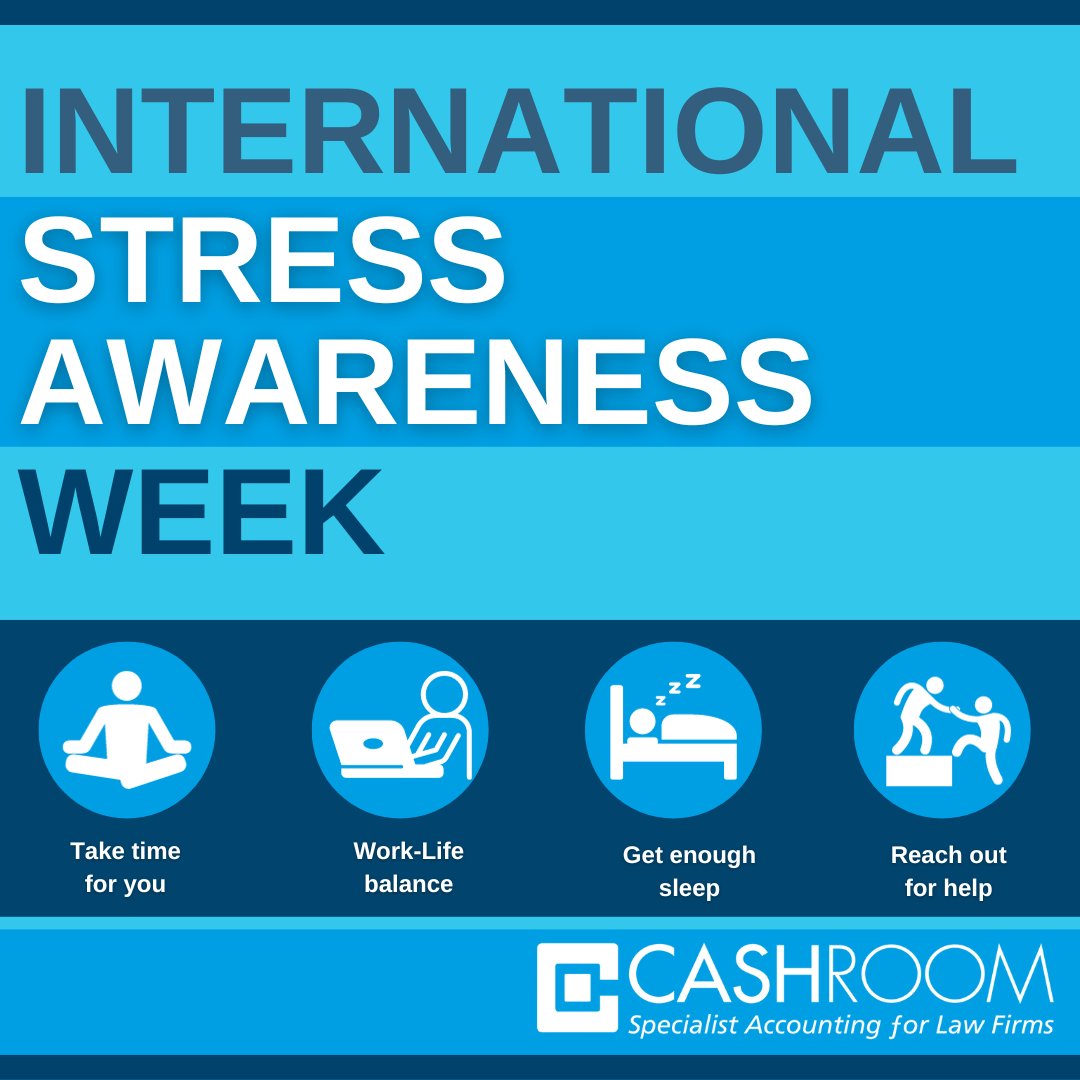 For International Stress Awareness Week, #Cashroom are offering some advice to help you manage stress.
Don't be afraid to reach out for help. Stress can be difficult to manage, but there are plenty of resources and techniques to help you cope.  
#StressAwareness #Wellness