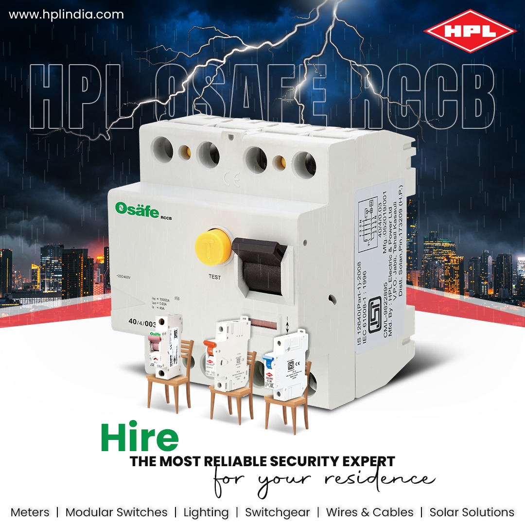 HPL_Official's tweet photo. Ensure your peace of mind: trust the expertise of HPL RCCB in residential security. By providing protection against #electrocution, #shortcircuit & electrical fire, #RCCB can safeguard your home, making safety our priority.
#hplindia #hplelectric #rccbs #switchgear #electricals https://t.co/DmOsbQBmdL