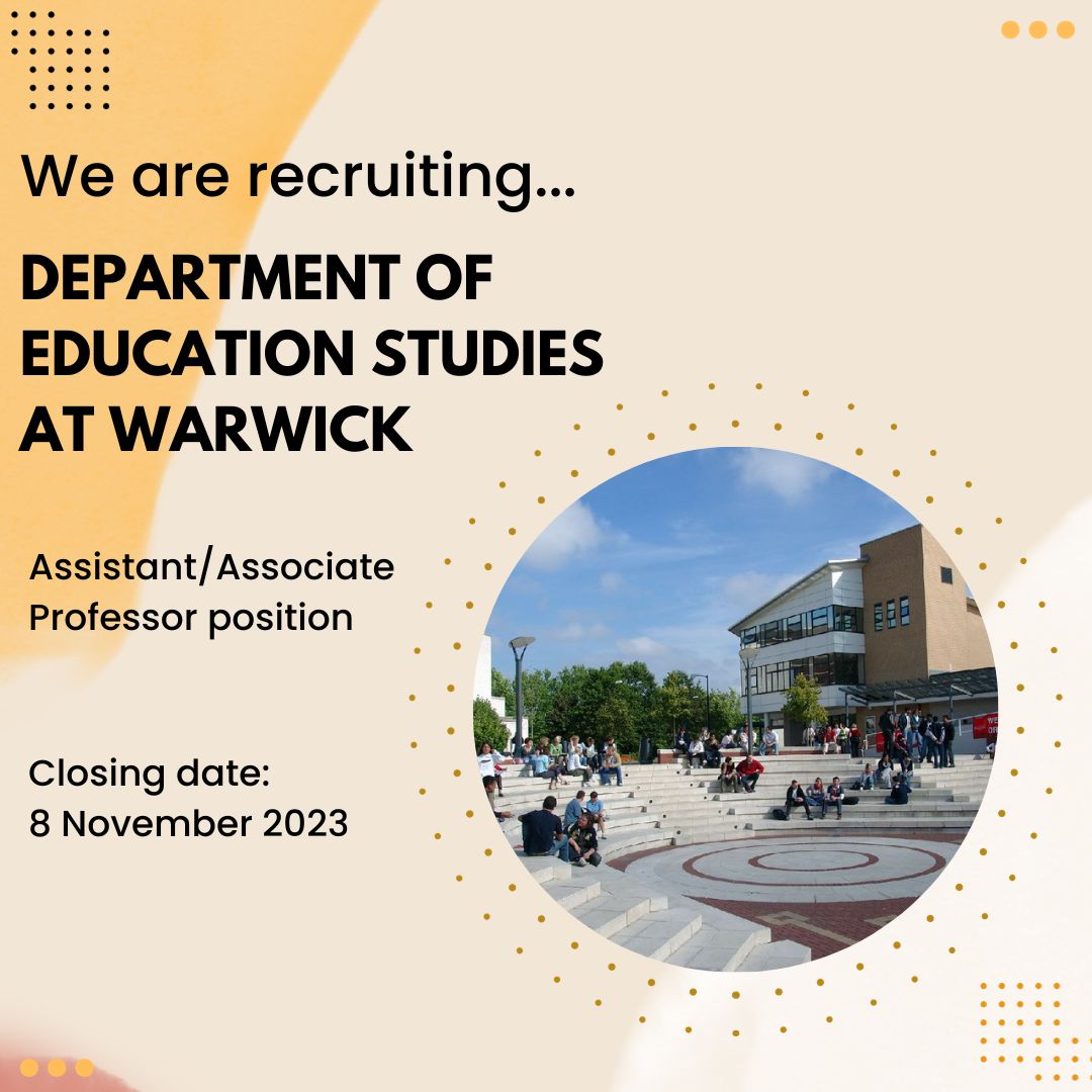We are looking for a new assistant or associate professor to join us. If you would like to be part of our dynamic and collaborative academic community, check out the details at bit.ly/3tXUJAG & apply by 8 November.
