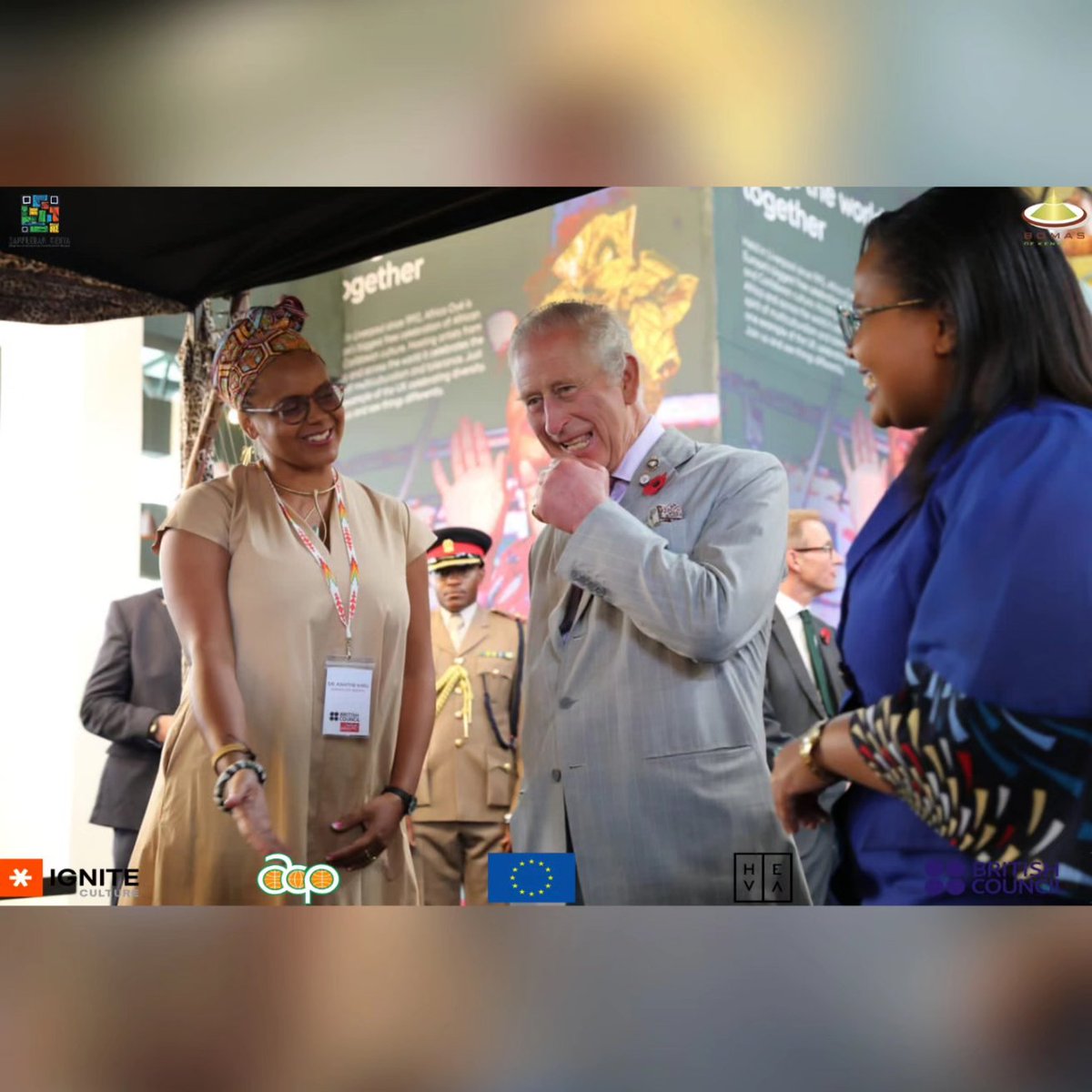 Bomasofkenya's tweet photo. Excited and Honoured to showcase SampleBarKenya alongside other creatives at Nairobi Street Kitchen to His Majesty the King Charles III! An unforgettable experience showcasing our cultural heritage and innovation.
#royalvisit #ignitecultureea #SampleBarKenya #CulturalHeritage https://t.co/sURIAnog5C